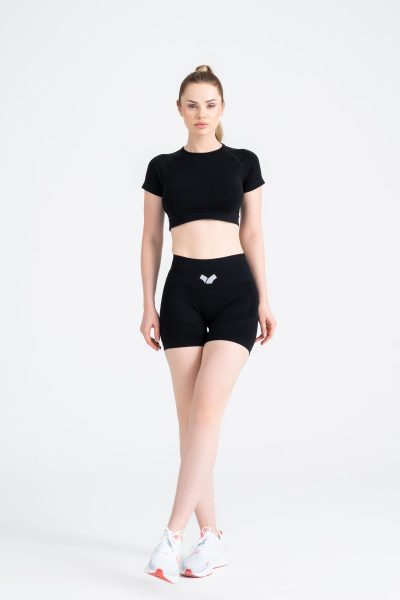 Serenity Scrunch Push-up Detayli Seamless Şort Tayt Siyah - Görsel 2
