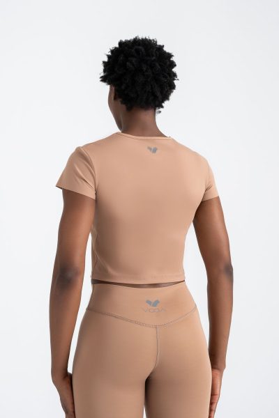 Define Active Slim Crop T-shirt Bej - Görsel 2