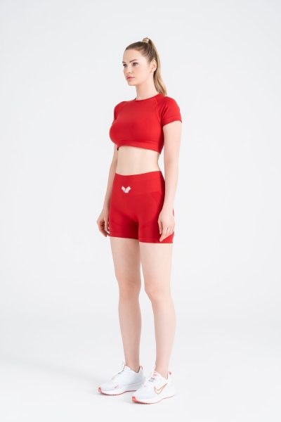 Serenity Scrunch Push-up Detayli Seamless Şort Tayt Kirmizi - Görsel 2