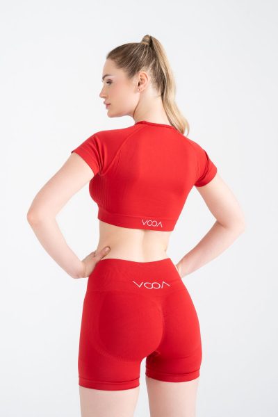 Serenity Scrunch Push-up Detayli Seamless Şort Tayt Kirmizi - Görsel 7