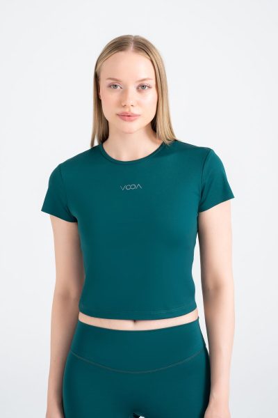 DEFINE ACTIVE SLIM CROP T-SHIRT YEŞİL - Görsel 4