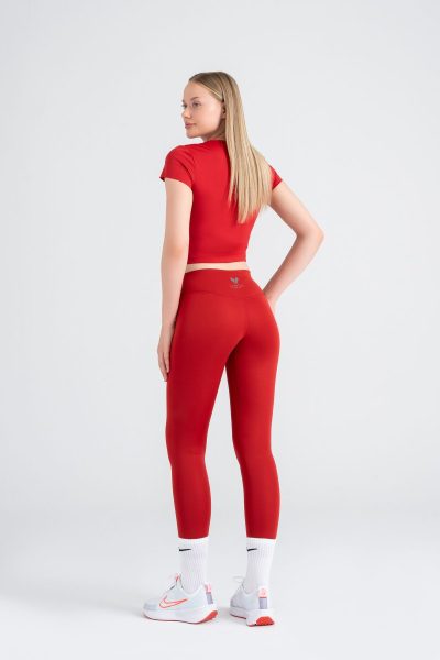 Define Active Slim Crop T-shirt Kirmizi - Görsel 3