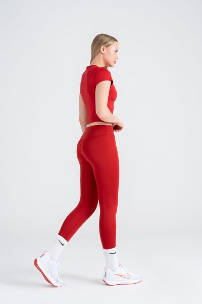 Define Active Slim Crop T-shirt Kirmizi - Görsel 4