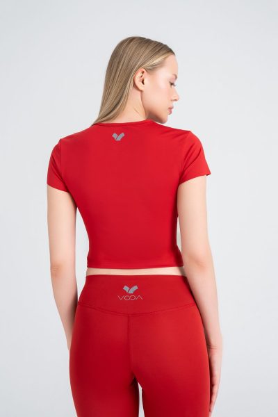 Define Active Slim Crop T-shirt Kirmizi - Görsel 5