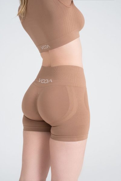 Serenity Scrunch Push-up Detayli Seamless Şort Tayt Bej - Görsel 4