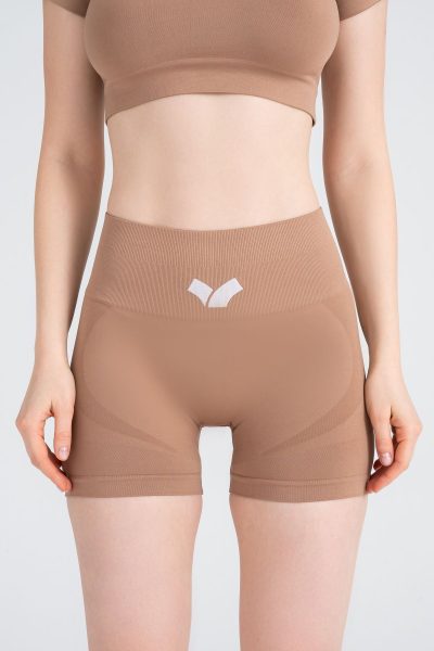 Serenity Scrunch Push-up Detayli Seamless Şort Tayt Bej - Görsel 5