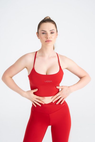 Define Push-up Flare Form Cross Belt Detayli Tayt Kirmizi - Görsel 4