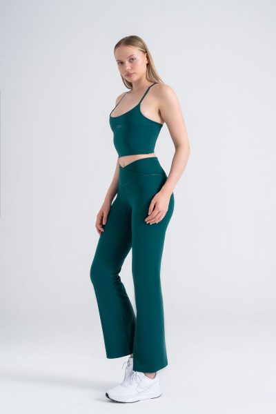 DEFINE PUSH-UP FLARE FORM CROSS BELT DETAYLI TAYT YEŞİL