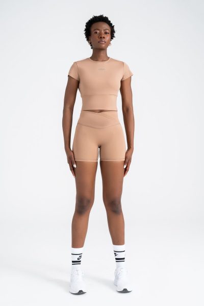 Define Push-up Cross Belt Detayli Şort Tayt Bej
