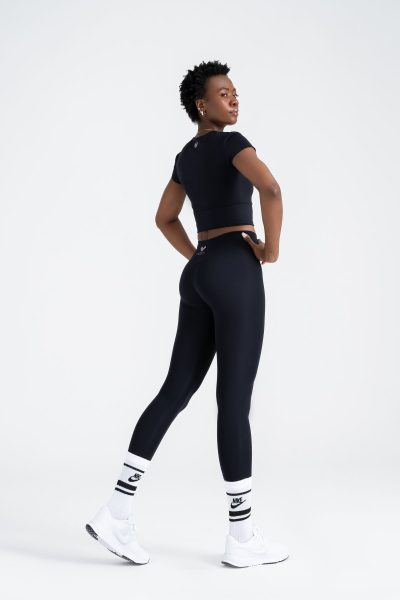 DEFINE ACTIVE SLIM CROP T-SHIRT KEMER DETAYLI SİYAH - Görsel 2