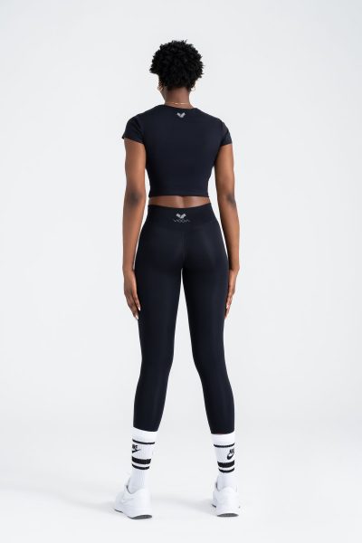 DEFINE ACTIVE SLIM CROP T-SHIRT KEMER DETAYLI SİYAH - Görsel 4