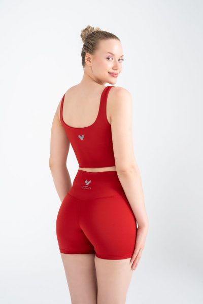 Define Aura Crop Top Cift Kat Kirmizi - Görsel 2