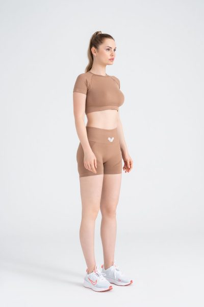 Serenıty Seamless Actıve Crop Tshırt Bej