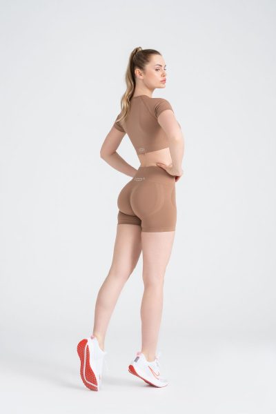 Serenıty Seamless Actıve Crop Tshırt Bej - Görsel 2