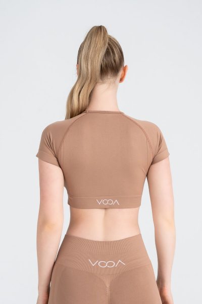 Serenıty Seamless Actıve Crop Tshırt Bej - Görsel 4